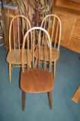 Three Retro Bentwood Dining Chairs