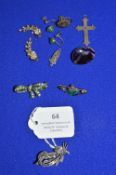 Vintage Silver Brooches, Earrings, etc. ~36g total