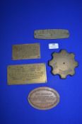 Vintage Brass Items, Machine Labels, etc.