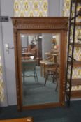 Carved Oak Overmantel Mirror