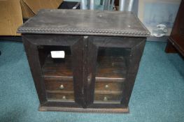 Edwardian Oak Glazed Smokers Cabinet