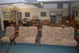 1970's Teak Three Piece Suite Comprising Three Sea