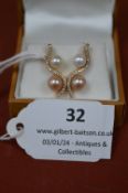 Pair of 18ct Gold & Pearl Earrings ~4.3g