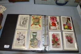 Postcard Album Containing Floral Birthday Postcards