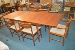Macintosh Teak Extending Dining Table with Six Mat