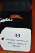 9ct Gold Three Gemstone Ring Size: N ~3g