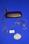 9ct Gold Italian Cameo Brooch, plus Silver Brooch, and Rolled Gold Spectacles