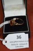 9ct Gold & Gemstone Ring Size: O ~2.4g