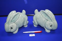 Pair of Sylvac Pottery Rabbits