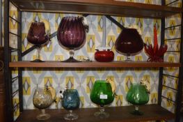 Seven Brandy Glasses with Cats and Mice, etc.