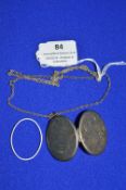 Hallmarked Silver Locket & Chain - Birmingham 1975, ~16g