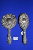 Hallmarked Sterling Silver Brush and Mirror - Birmingham 1960