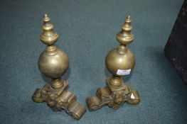 Pair of Brass Fire Dogs