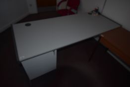 *Single Pedestal Desk in Two Tone Grey