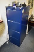 *Bisley Four Drawer Foolscap Filing Cabinet in Blue