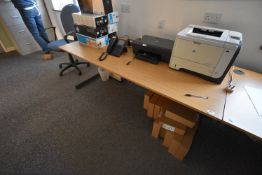 *Light Oak Effect Office Table with Grey Metalwork