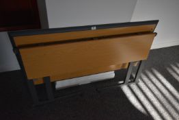 *Office Table with Folding Legs in Light Oak Finish with Grey Metal