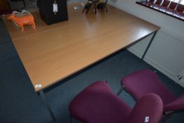 *Office Table with Light Oak Top with Grey Metalwork