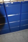 *Bisley Four Drawer Foolscap Filing Cabinet in Blue