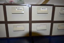 *Four Coffee & Cream Kardex Cabinets