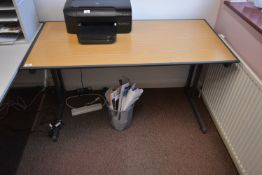 *Folding Office Table with Light Oak Top and Grey Metalwork