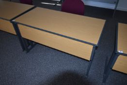 *Office Table with Folding Legs in Light Oak Finish with Grey Metal