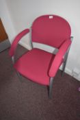 *Office Chair in Cerise on Silver Frame
