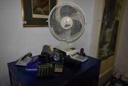 *Assorted Office Sundries and a Desk Fan