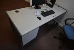 *Single Pedestal Desk in Two Tone Grey