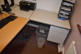 *Single Pedestal Desk in Two Tone Grey