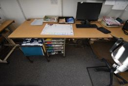 *Light Ok Effect Office Table with Grey Metal Work