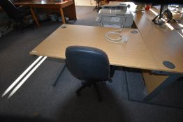 *Light Oak Effect Office Table, and a Typist Swivel Chair in Brown