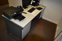 *Two Tone Grey Double Pedestal Desk