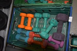 Assortment of Twelve Lightweight Dumbbells - Tray/Basket Not included