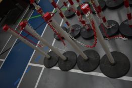 Four Plastic Barrier Posts