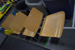 Three Metal Framed Wood Chairs