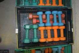 Set of Fourteen Lightweight Dumbbells - Tray/Basket Not included