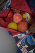Mixed Bag of Sports Balls Including Basketballs, Tennis Balls, Dodge Balls, Rugby Balls, etc.
