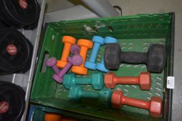 Assortment of Twelve Lightweight Dumbbells - Tray/Basket Not included