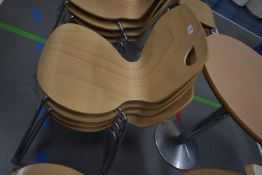 Four Wood Effect Stackable Office/Cafe Chairs