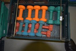 Set of Fourteen Lightweight Dumbbells - Tray/Basket Not included