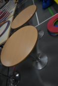 Two 80cm Circular Pedestal Tables