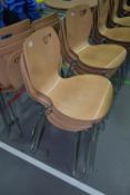 Four Wood Effect Stackable Office/Cafe Chairs