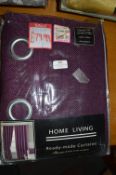 *Home Living Lined Curtains in Plum 132” x 72” drop
