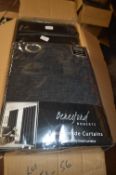 *Beresford Robert Lined Eyelet Curtains in Black 66” x 54” drop