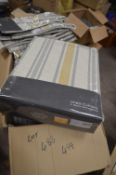 *Montgomery Hove Stripe Lined Pencil Pleat Curtains in Grey & Mustard 90” x 54” drop with Tiebacks