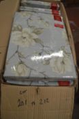 *Country Garden Duck Egg Blue Floral Pencil Pleat Curtains 46” x 54” drop