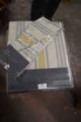 *Montgomery Hove Stripe Lined Pencil Pleat Curtains in Grey & Mustard 90” x 54” drop with Tiebacks