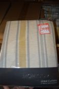 *Five Hove Stripe Grey Mustard 3” Pencil Pleat Curtains 90” x 72” drop