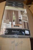 *Beresford Robert Valencia Lined Eyelet Curtains in Mink 66” x 54” drop